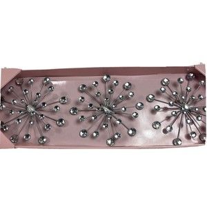 Jeweled Metal Bursting Star Wall Mounted Hanging Sculpture Set of 3 Burst
